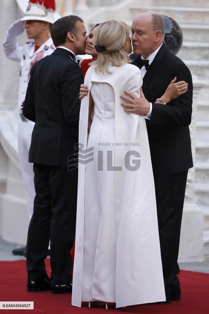 NO TABLOIDS -  President Macron Visits Monaco - State Diner - Day 1