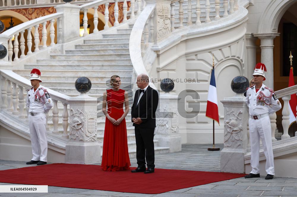 NO TABLOIDS -  President Macron Visits Monaco - State Diner - Day 1