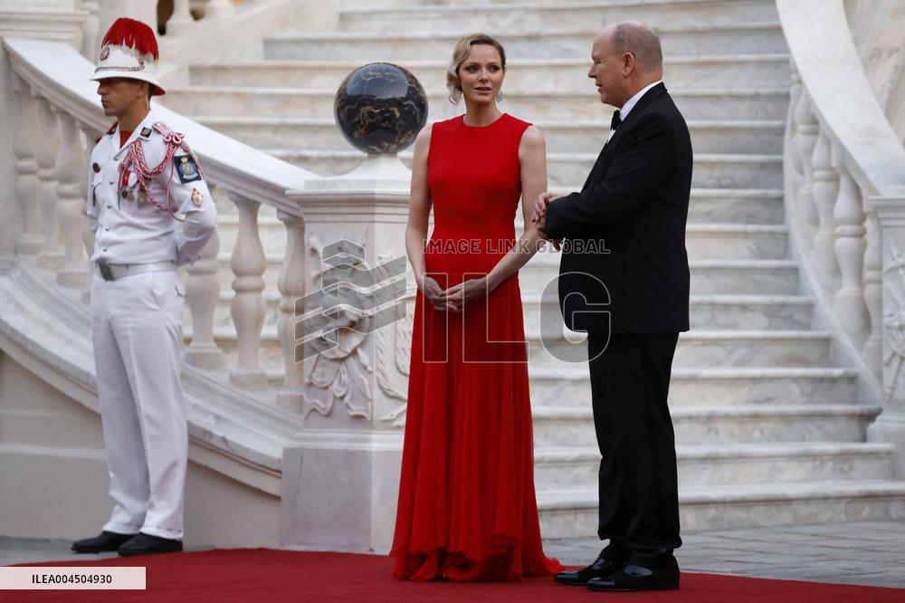 NO TABLOIDS -  President Macron Visits Monaco - State Diner - Day 1