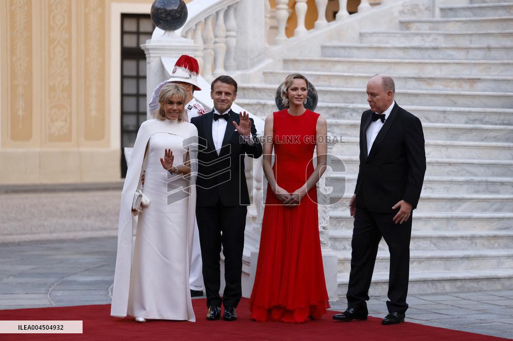 NO TABLOIDS -  President Macron Visits Monaco - State Diner - Day 1