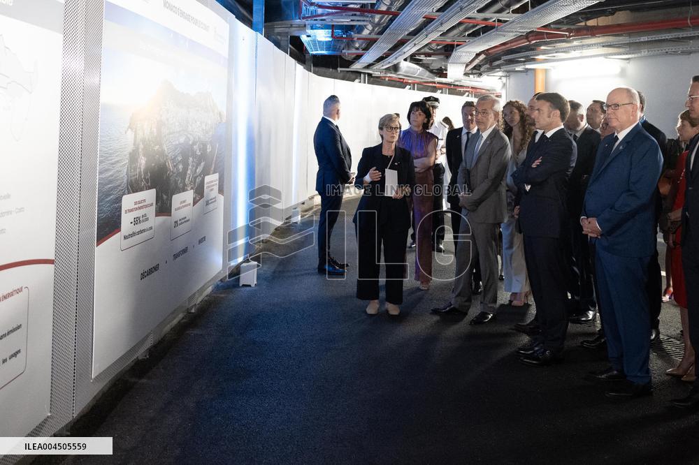 NO TABLOIDS - President Macron Visits Monaco With Prince Albert II