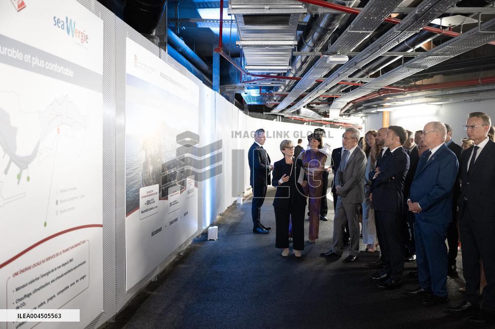 NO TABLOIDS - President Macron Visits Monaco With Prince Albert II