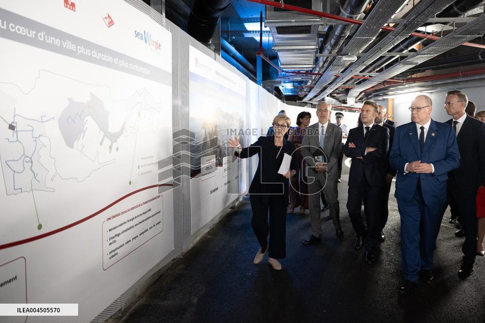 NO TABLOIDS - President Macron Visits Monaco With Prince Albert II