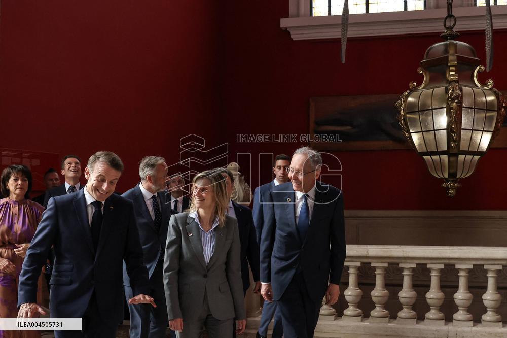 NO TABLOIDS - Emmanuel Macron visits the Oceanographic Museum - Monaco