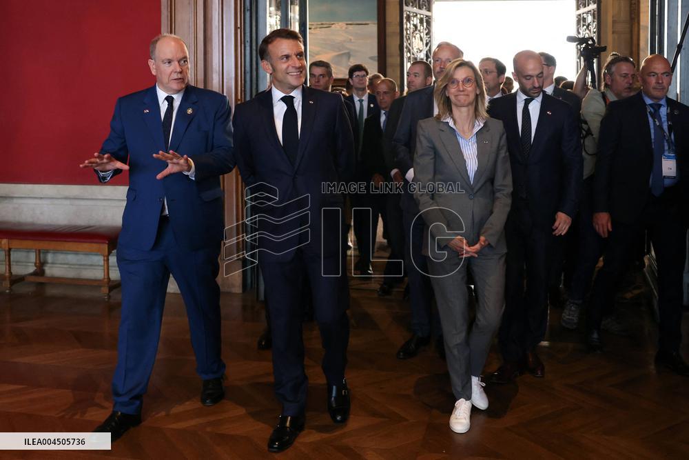 NO TABLOIDS - Emmanuel Macron visits the Oceanographic Museum - Monaco