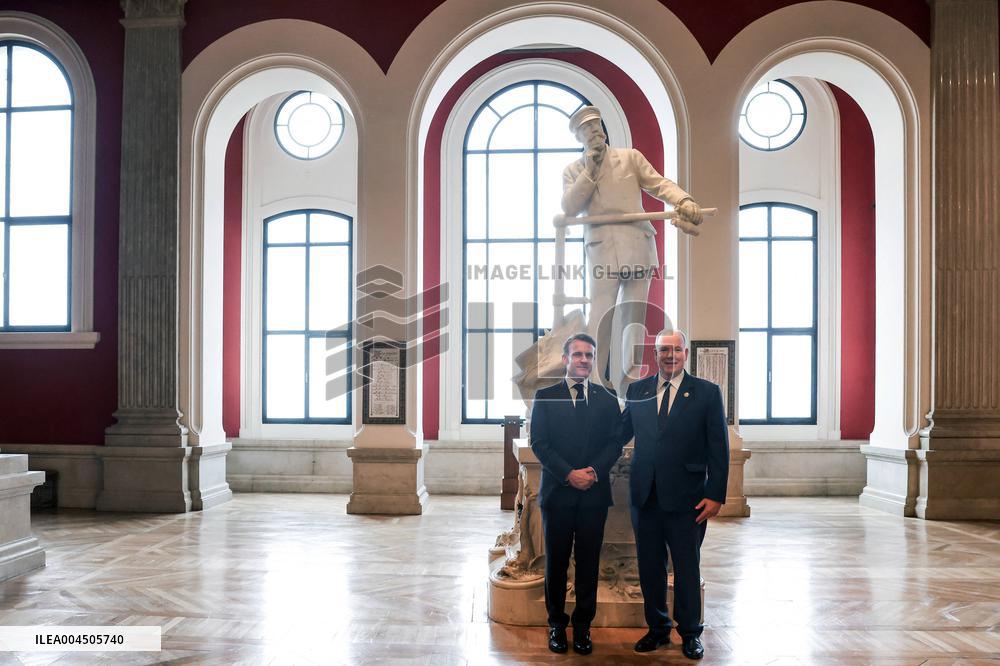 NO TABLOIDS - Emmanuel Macron visits the Oceanographic Museum - Monaco