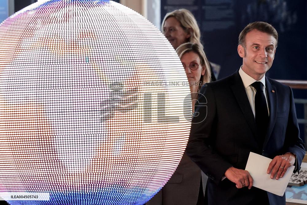NO TABLOIDS - Emmanuel Macron visits the Oceanographic Museum - Monaco