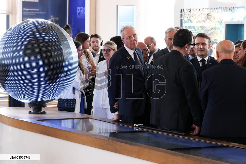 NO TABLOIDS - Emmanuel Macron visits the Oceanographic Museum - Monaco