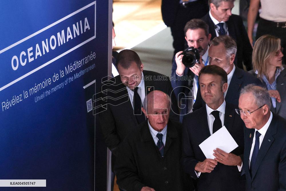 NO TABLOIDS - Emmanuel Macron visits the Oceanographic Museum - Monaco