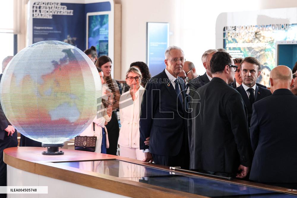 NO TABLOIDS - Emmanuel Macron visits the Oceanographic Museum - Monaco