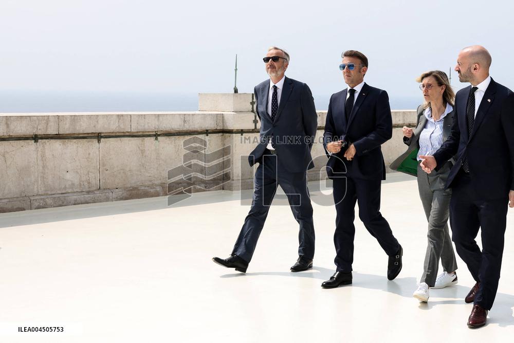 NO TABLOIDS - Emmanuel Macron visits the Oceanographic Museum - Monaco