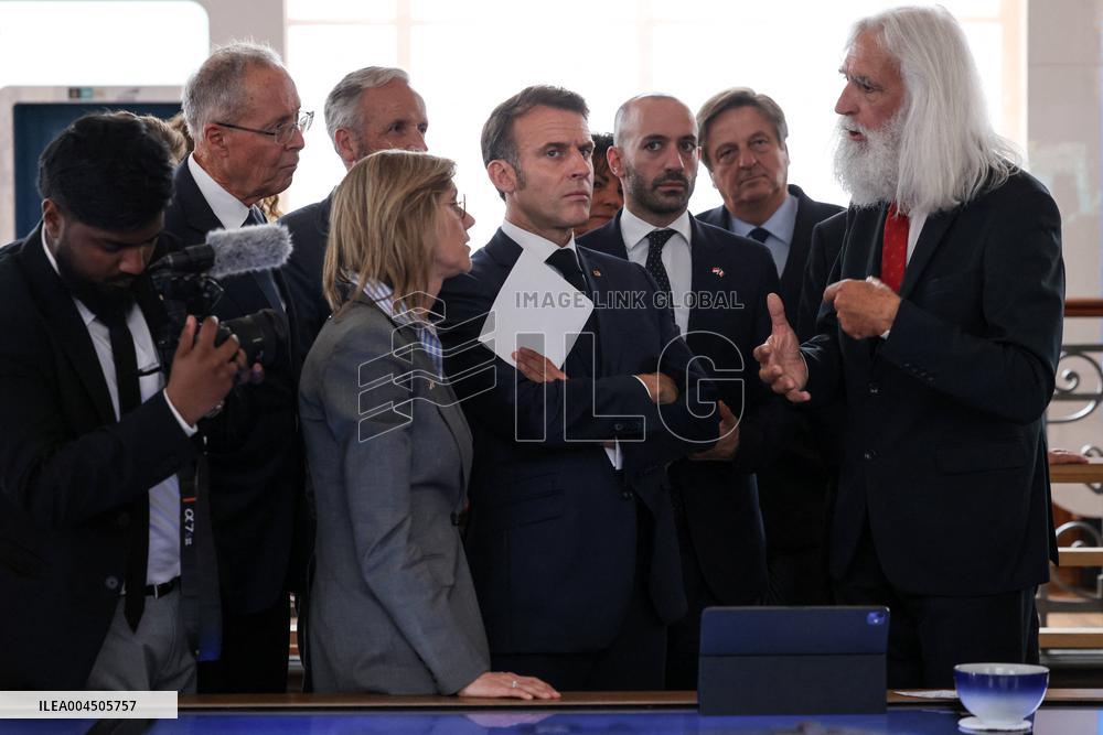 NO TABLOIDS - Emmanuel Macron visits the Oceanographic Museum - Monaco