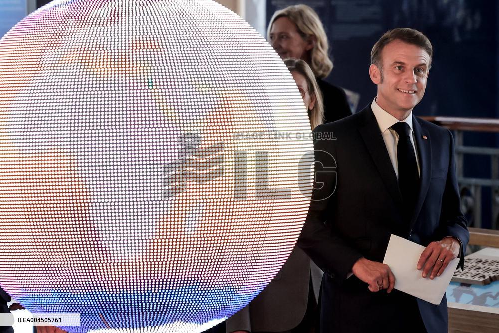 NO TABLOIDS - Emmanuel Macron visits the Oceanographic Museum - Monaco