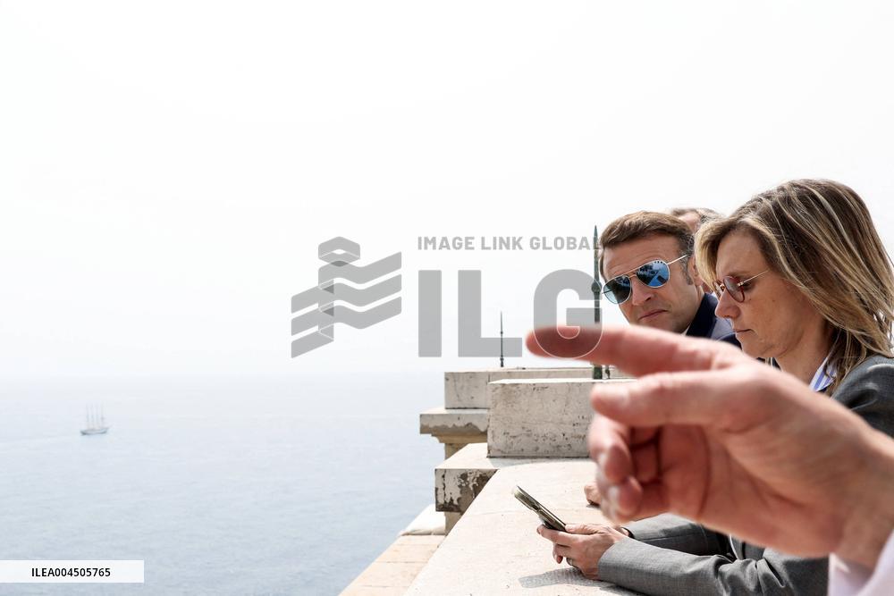 NO TABLOIDS - Emmanuel Macron visits the Oceanographic Museum - Monaco