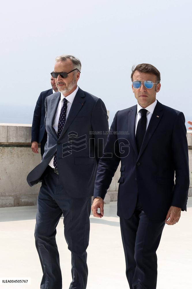 NO TABLOIDS - Emmanuel Macron visits the Oceanographic Museum - Monaco