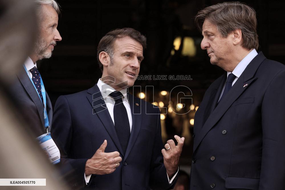 NO TABLOIDS - Emmanuel Macron visits the Oceanographic Museum - Monaco