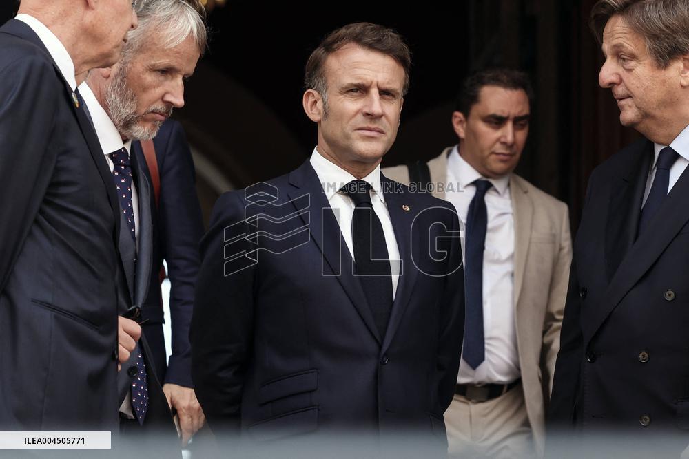 NO TABLOIDS - Emmanuel Macron visits the Oceanographic Museum - Monaco