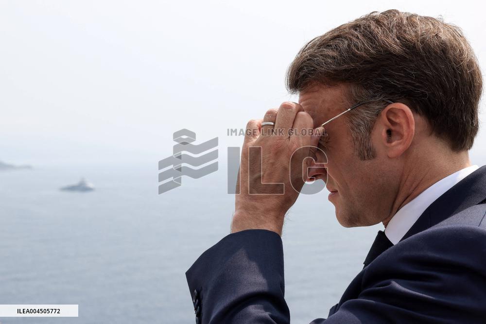 NO TABLOIDS - Emmanuel Macron visits the Oceanographic Museum - Monaco