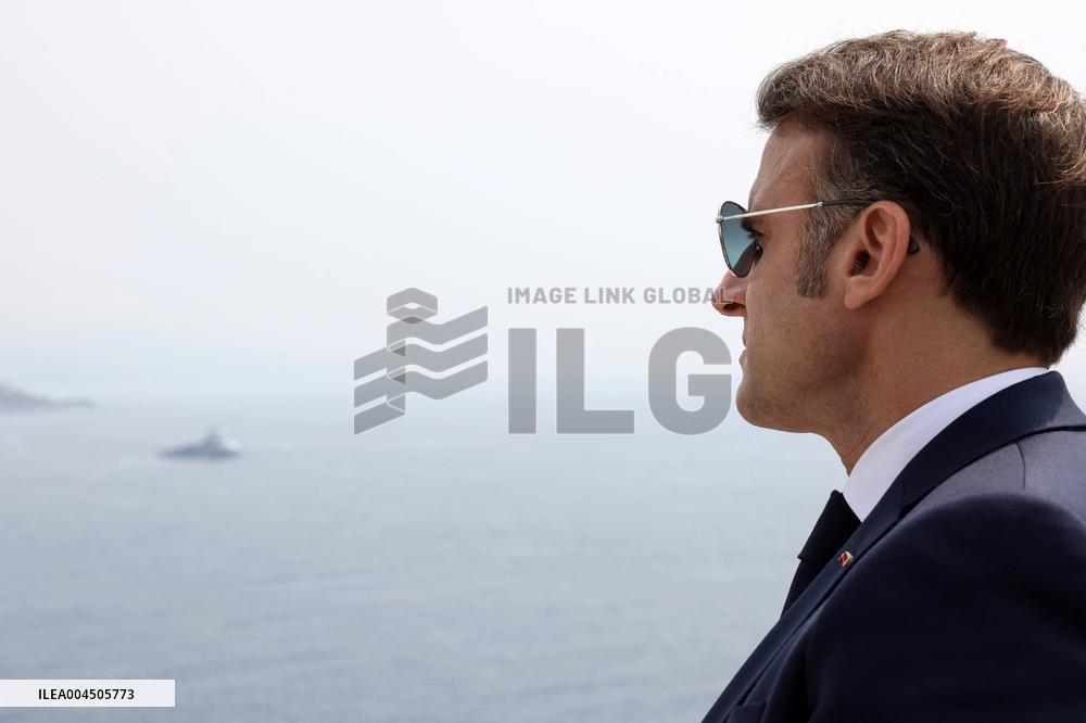 NO TABLOIDS - Emmanuel Macron visits the Oceanographic Museum - Monaco