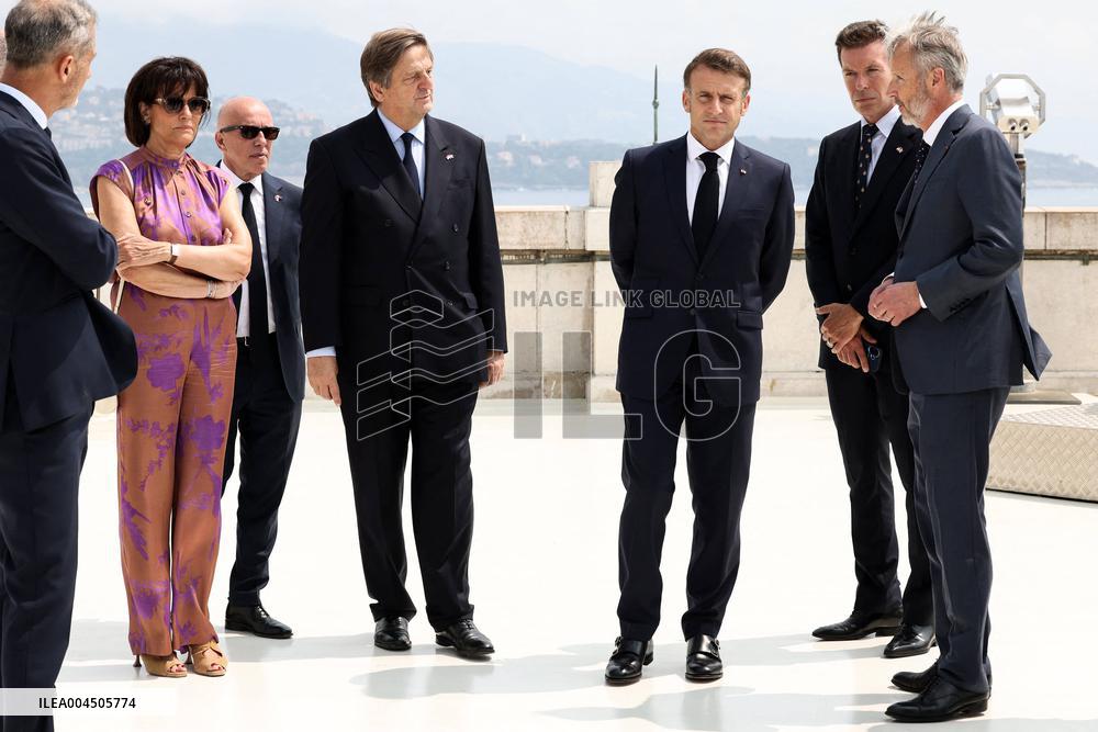 NO TABLOIDS - Emmanuel Macron visits the Oceanographic Museum - Monaco
