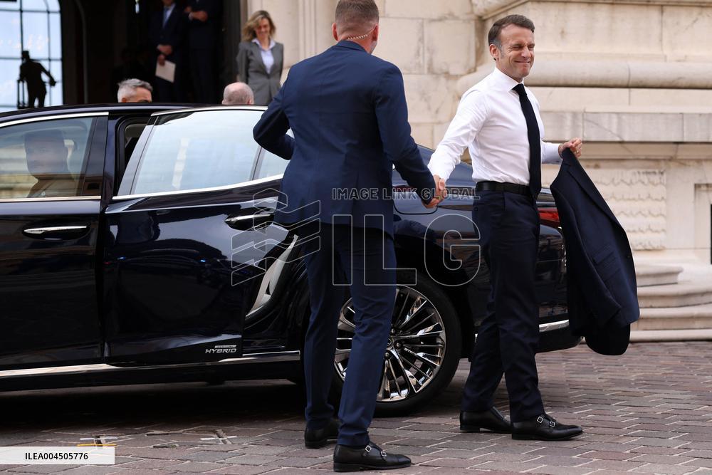 NO TABLOIDS - Emmanuel Macron visits the Oceanographic Museum - Monaco