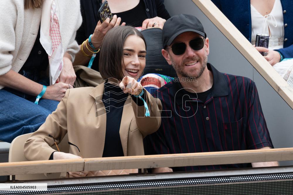French Open Lilly Collins At The Stands LZ