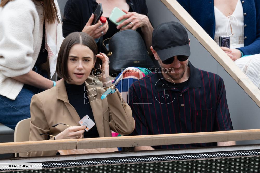 French Open Lilly Collins At The Stands LZ