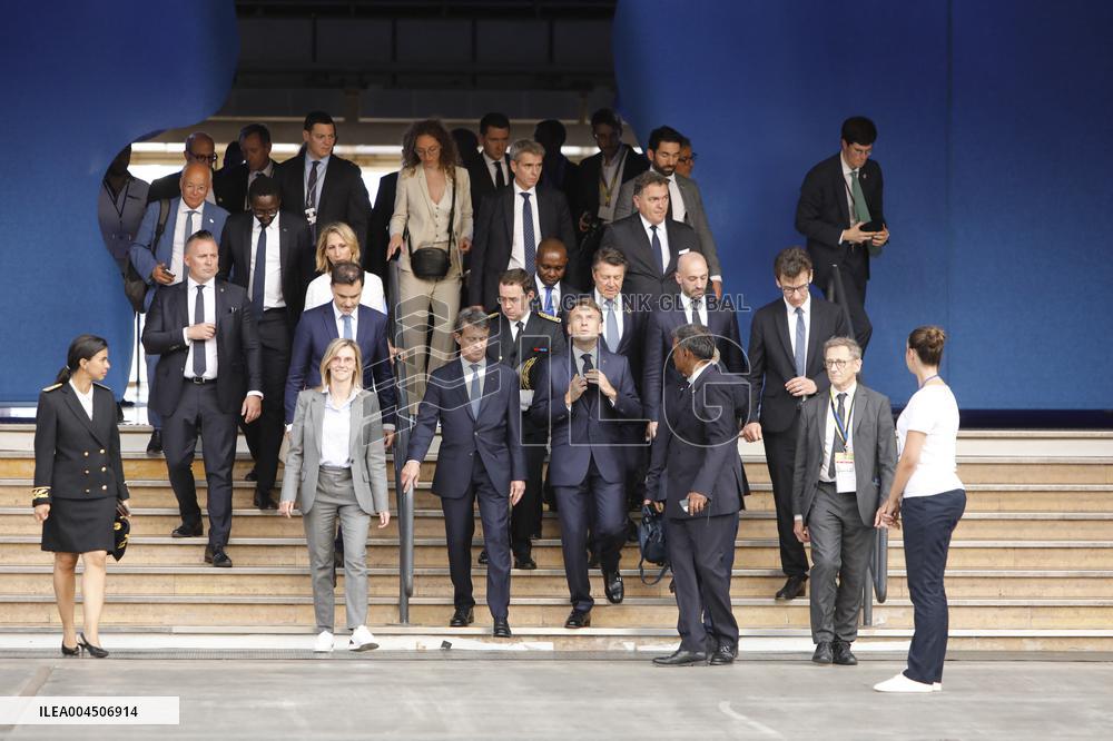Macron visiting "La Baleine" exhibition centre during opening of the third UN Ocean Conference (UNOC) - Nice