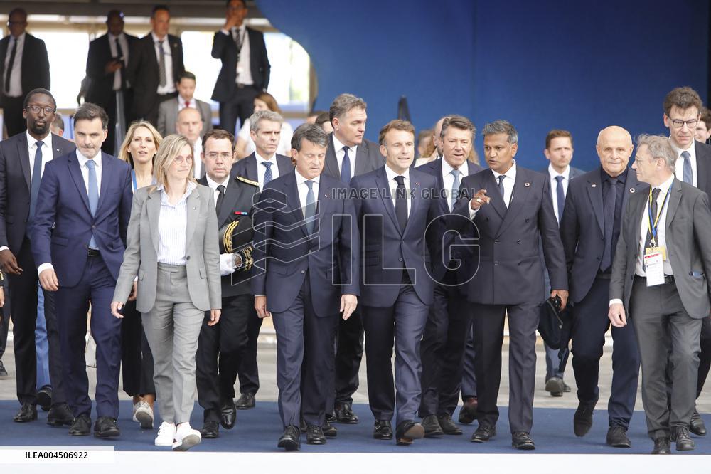 Macron visiting "La Baleine" exhibition centre during opening of the third UN Ocean Conference (UNOC) - Nice