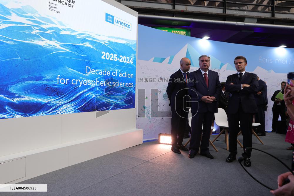 Macron visiting "La Baleine" exhibition centre during opening of the third UN Ocean Conference (UNOC) - Nice