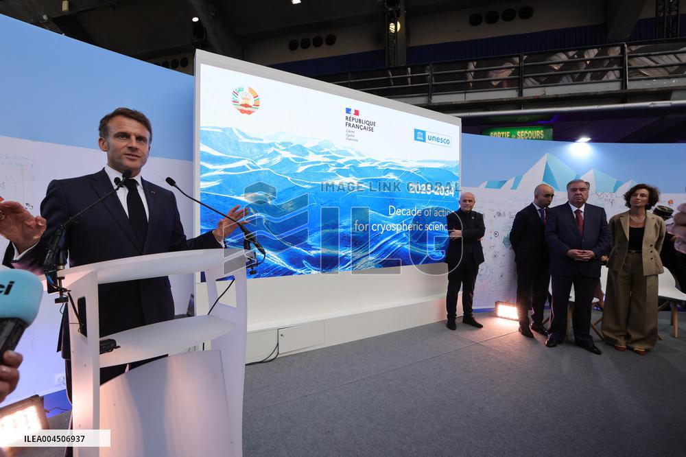 Macron visiting "La Baleine" exhibition centre during opening of the third UN Ocean Conference (UNOC) - Nice