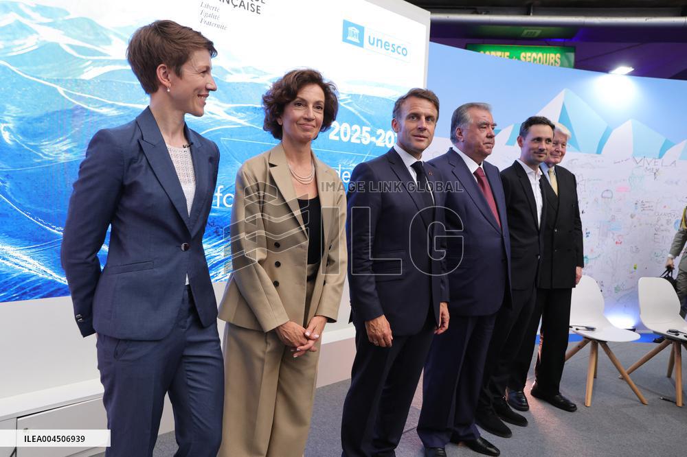 Macron visiting "La Baleine" exhibition centre during opening of the third UN Ocean Conference (UNOC) - Nice