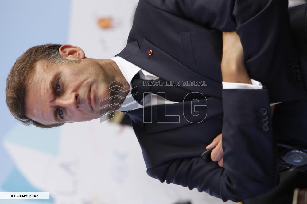 Macron visiting "La Baleine" exhibition centre during opening of the third UN Ocean Conference (UNOC) - Nice