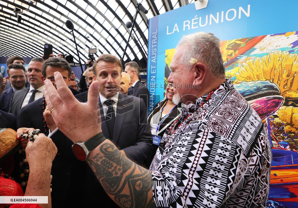 Macron visiting "La Baleine" exhibition centre during opening of the third UN Ocean Conference (UNOC) - Nice