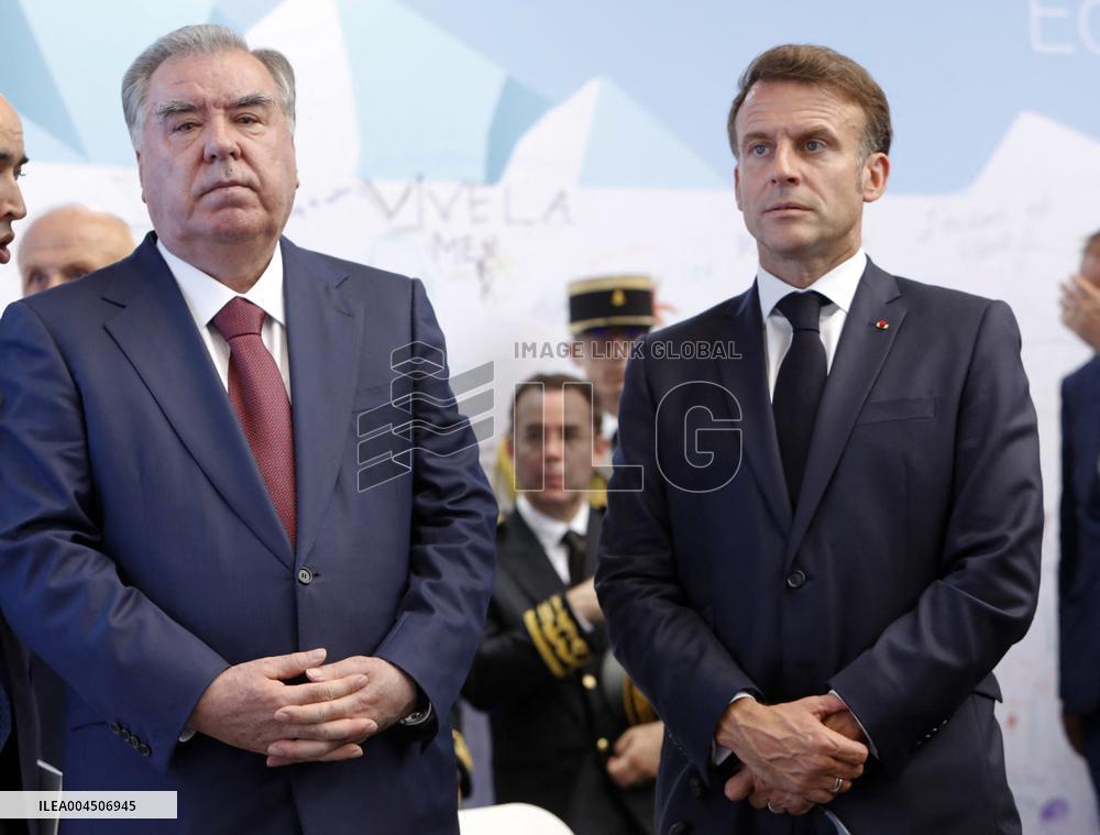Macron visiting "La Baleine" exhibition centre during opening of the third UN Ocean Conference (UNOC) - Nice