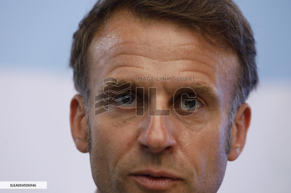 Macron visiting "La Baleine" exhibition centre during opening of the third UN Ocean Conference (UNOC) - Nice