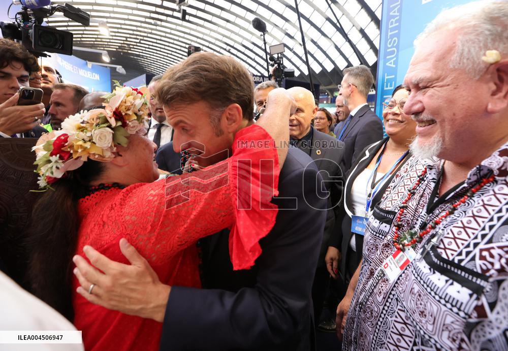Macron visiting "La Baleine" exhibition centre during opening of the third UN Ocean Conference (UNOC) - Nice