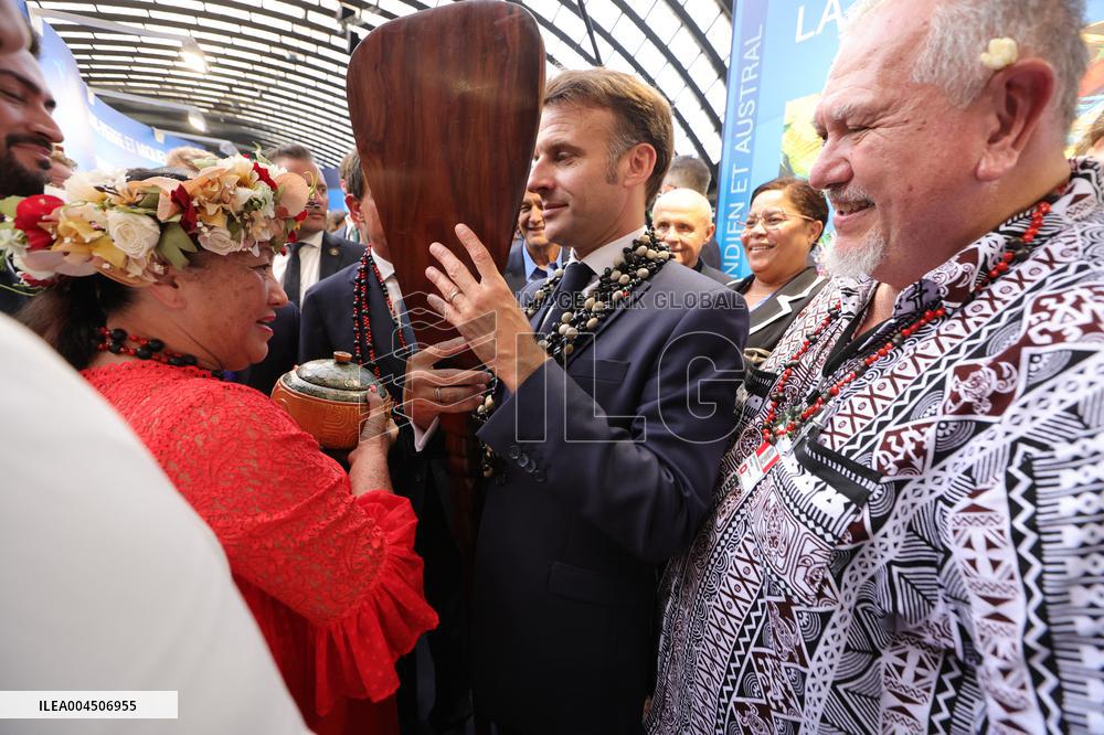 Macron visiting "La Baleine" exhibition centre during opening of the third UN Ocean Conference (UNOC) - Nice