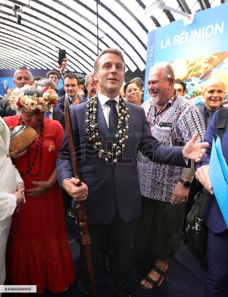 Macron visiting "La Baleine" exhibition centre during opening of the third UN Ocean Conference (UNOC) - Nice