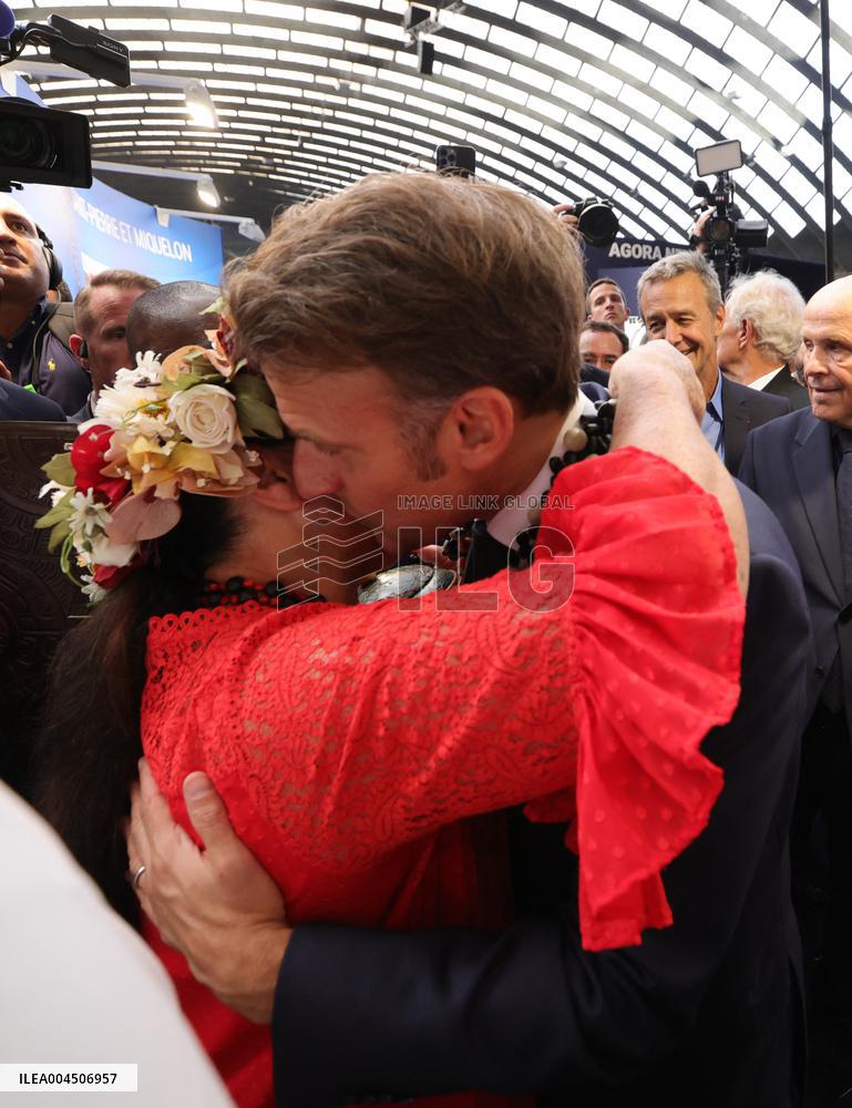 Macron visiting "La Baleine" exhibition centre during opening of the third UN Ocean Conference (UNOC) - Nice