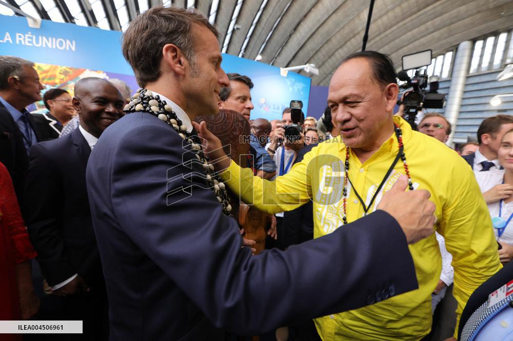 Macron visiting "La Baleine" exhibition centre during opening of the third UN Ocean Conference (UNOC) - Nice
