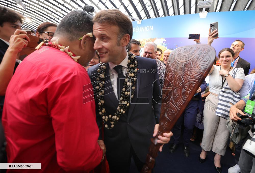 Macron visiting "La Baleine" exhibition centre during opening of the third UN Ocean Conference (UNOC) - Nice