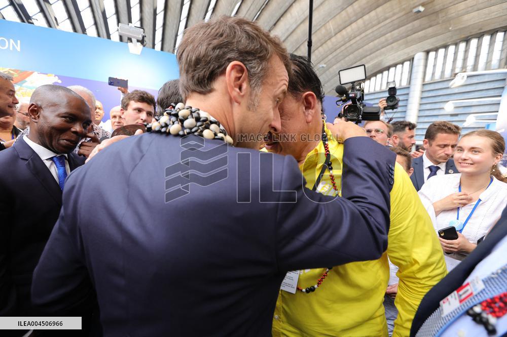 Macron visiting "La Baleine" exhibition centre during opening of the third UN Ocean Conference (UNOC) - Nice