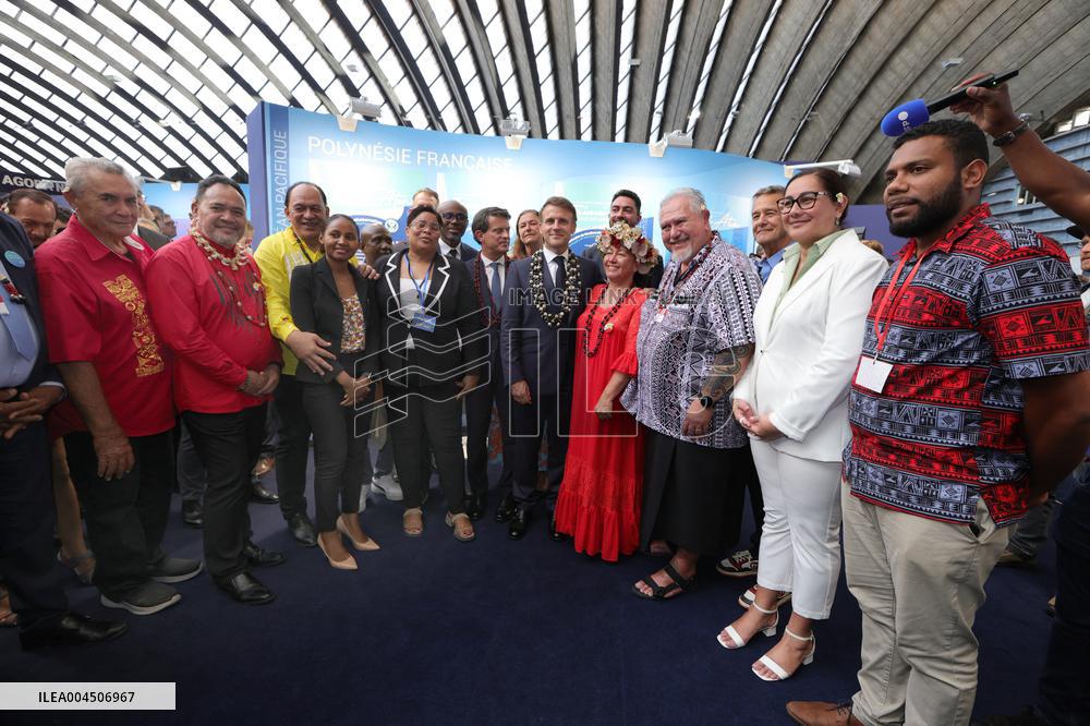 Macron visiting "La Baleine" exhibition centre during opening of the third UN Ocean Conference (UNOC) - Nice