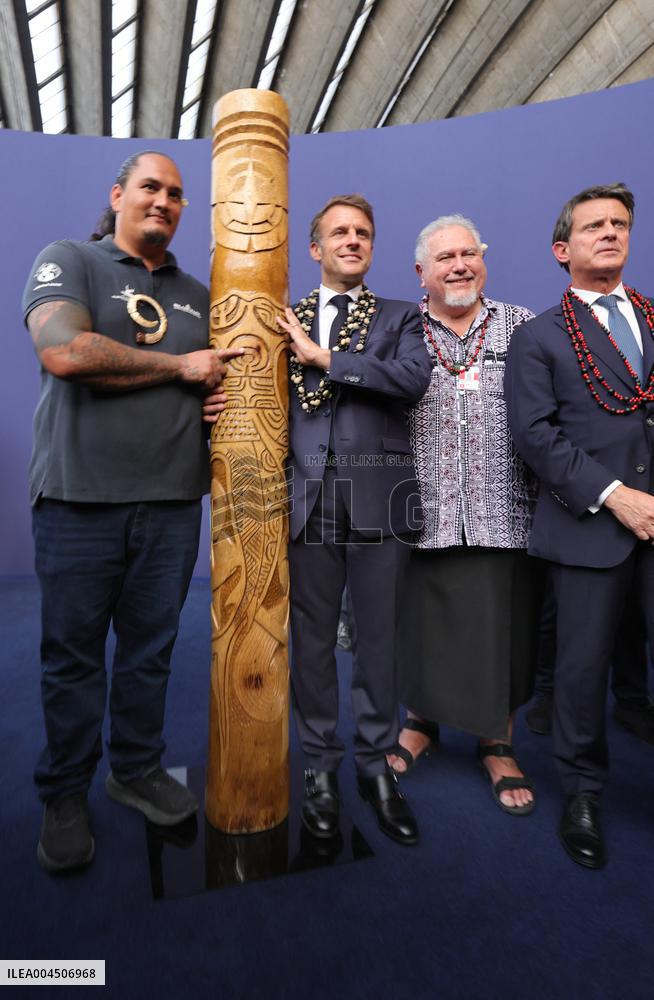 Macron visiting "La Baleine" exhibition centre during opening of the third UN Ocean Conference (UNOC) - Nice