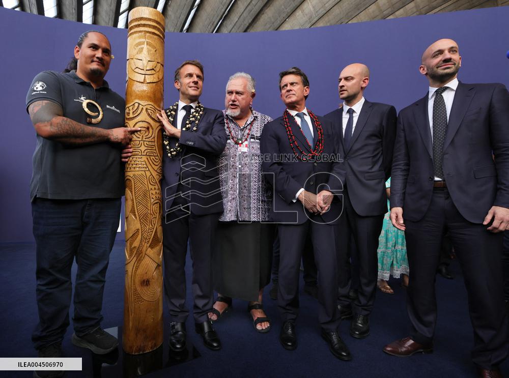 Macron visiting "La Baleine" exhibition centre during opening of the third UN Ocean Conference (UNOC) - Nice