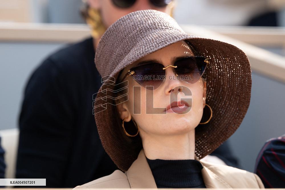 French Open Lilly Collins At The Stands LZ