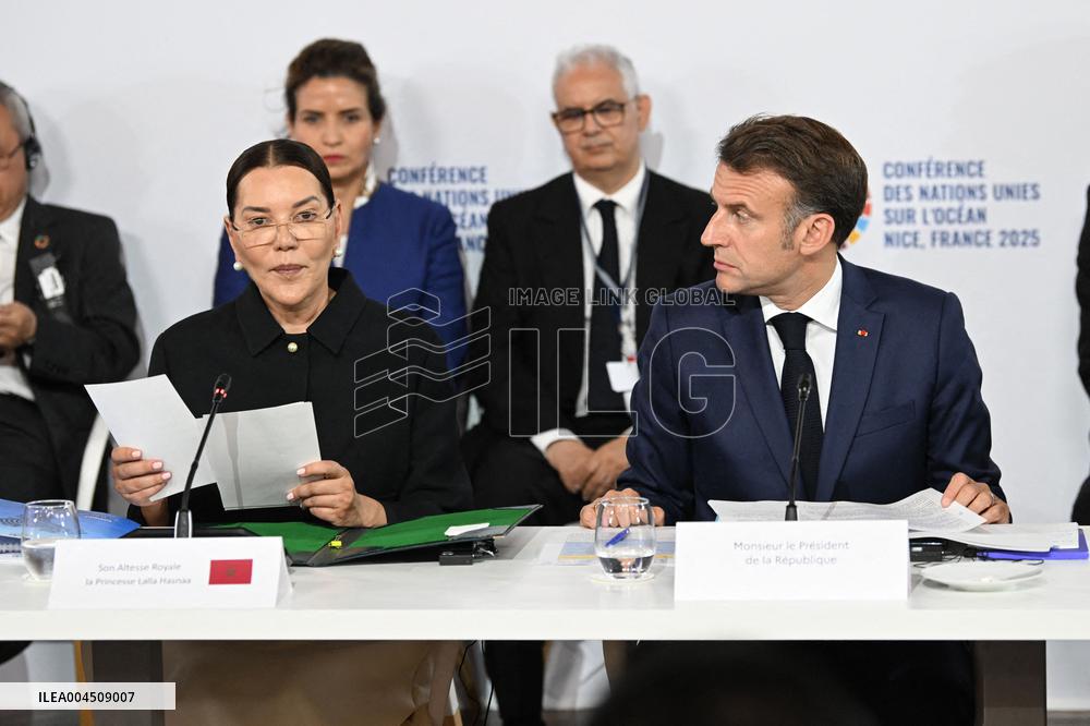 Macron and Princess Lalla Hasnaa Open Africa for the Ocean Panel at UNOC3 in Nice