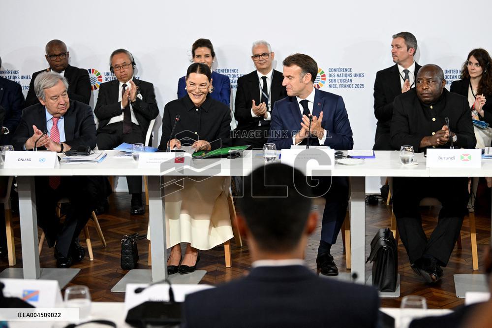 Macron and Princess Lalla Hasnaa Open Africa for the Ocean Panel at UNOC3 in Nice