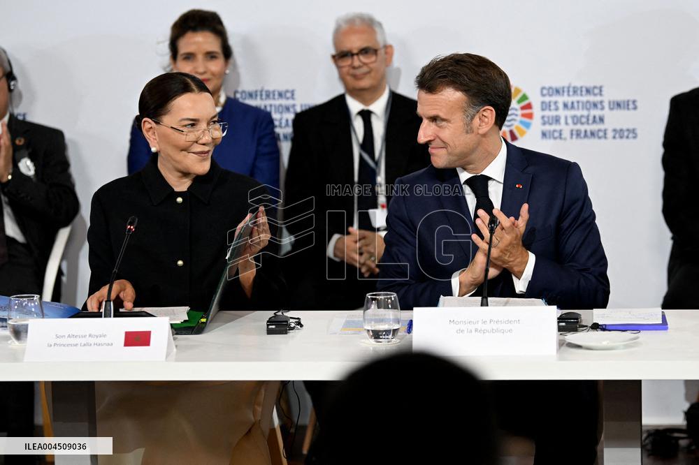 Macron and Princess Lalla Hasnaa Open Africa for the Ocean Panel at UNOC3 in Nice